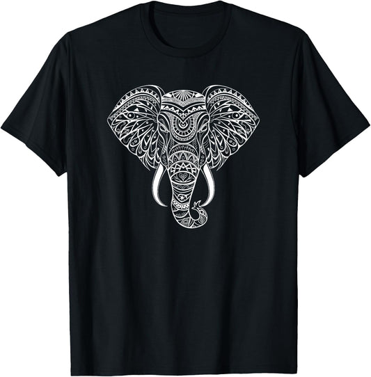 Mandala Art Elephant Elephants T-Shirt - T-Shirt | Black