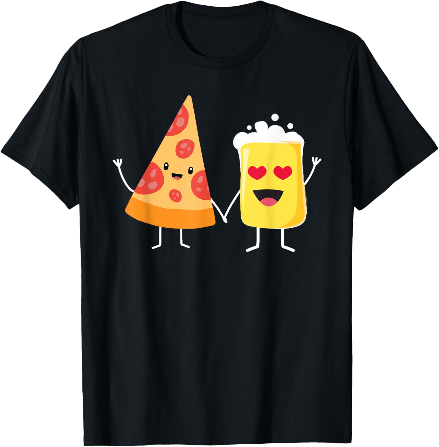 Pizza & Beer Lovers - Pizza and Beer T-Shirt - T-Shirt | Black