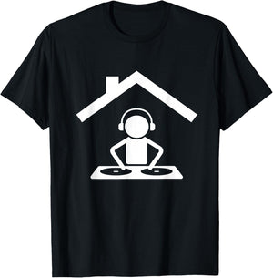 DJ Party Club Music Turntable Disc Jockey EDM House DJ T-Shirt - T-Shirt | Black