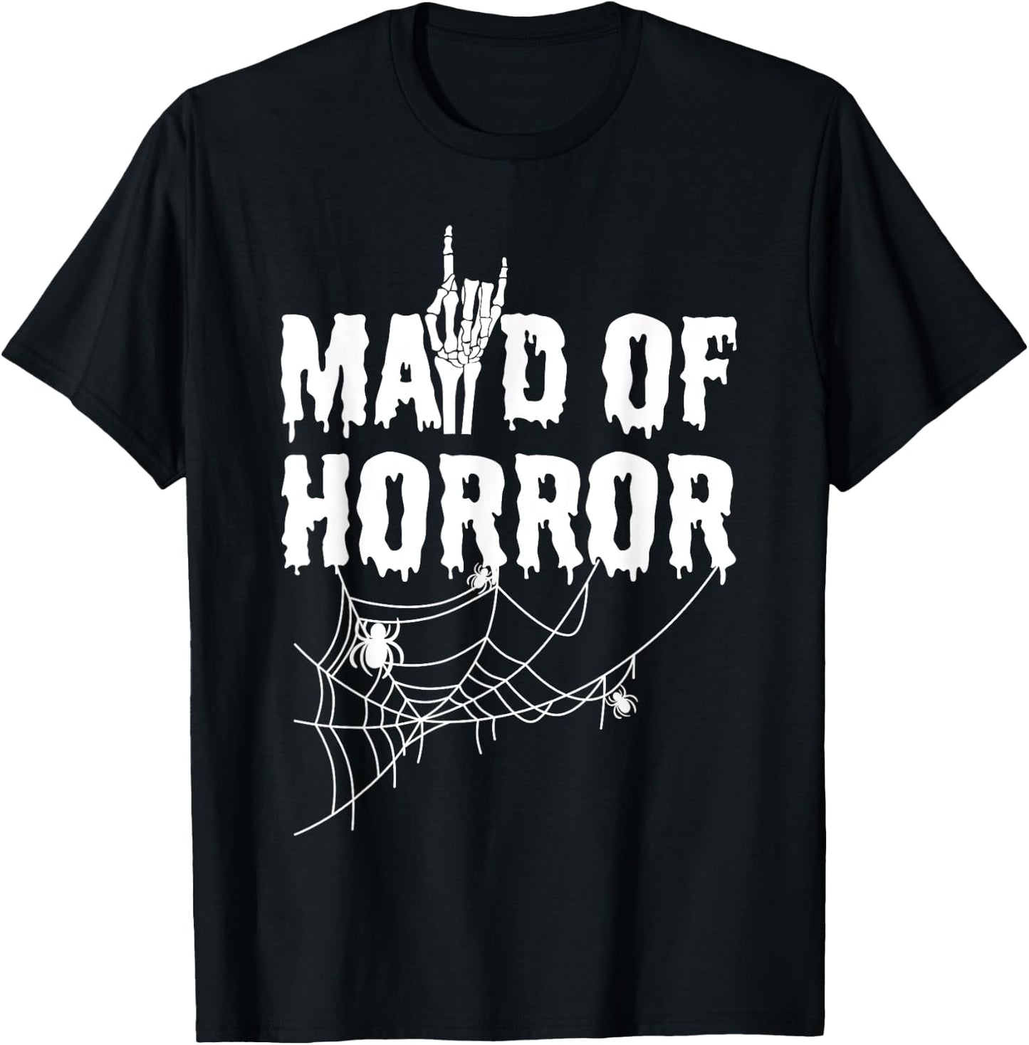 Maid Of Horror Bride Bridesmaid Halloween Bachelorette T-Shirt - T-Shirt | Black
