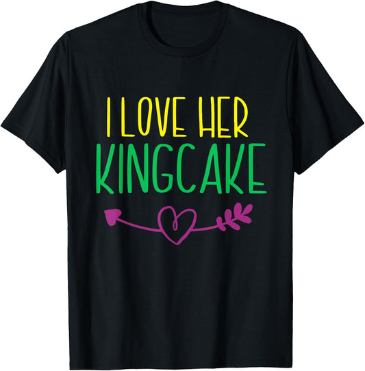 I Love His Crawfish Mardi Gras Funny Masquerade Party Couple T-Shirt - T-Shirt | Black