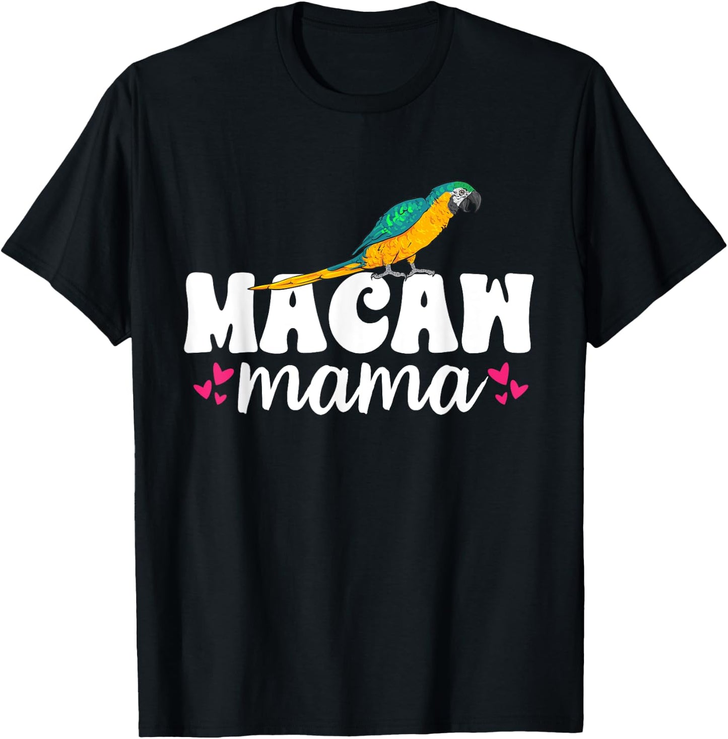 Macaw Mama Blue And Yellow Macaw Parrot T-Shirt - T-Shirt | Black