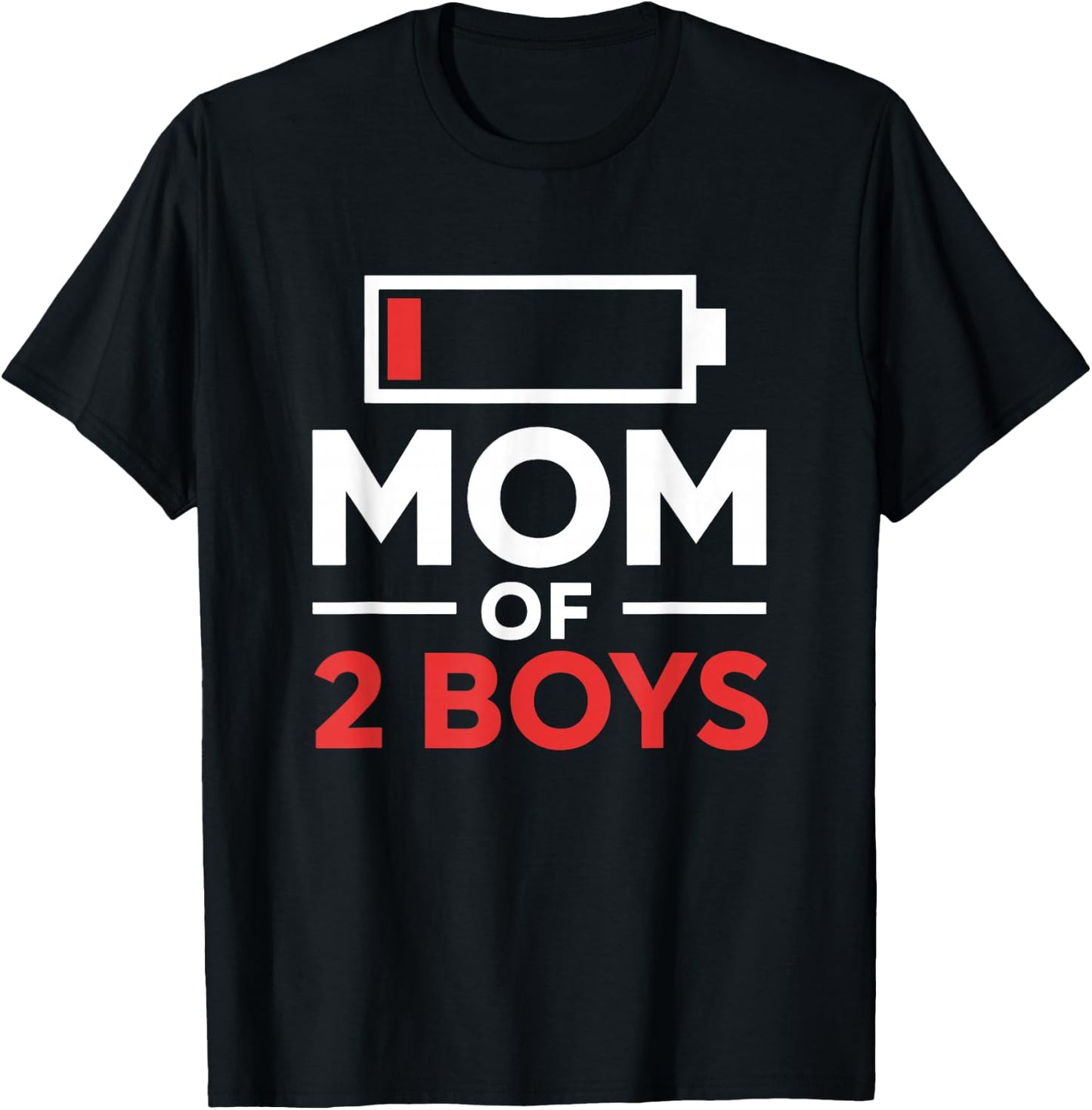 Mom of 2 Boys Gift from Son Mothers Day Birthday Women T-Shirt - T-Shirt | Black