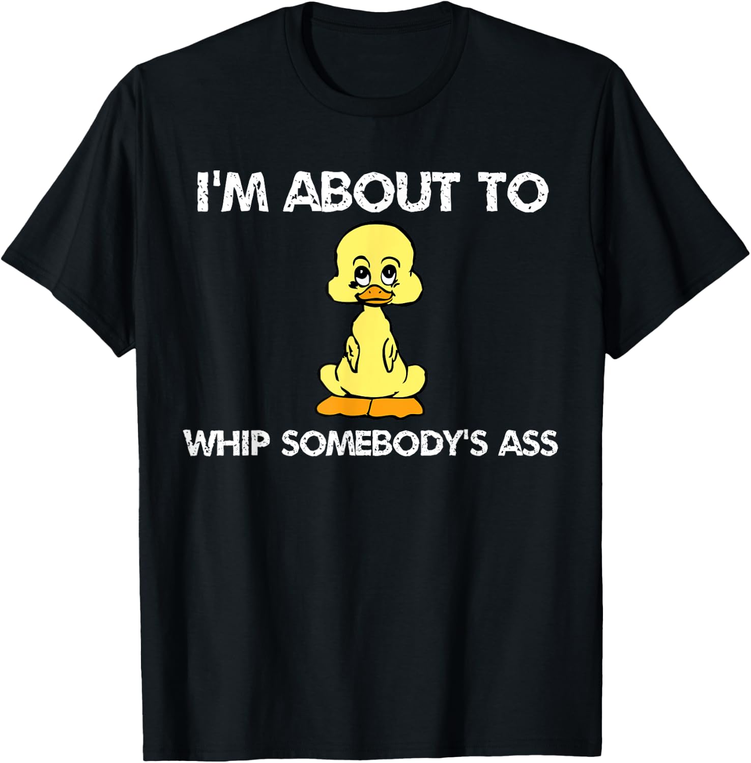 Cute Duck About To Whip Somebody's Ass Funny Cartoon T-Shirt - T-Shirt | Black