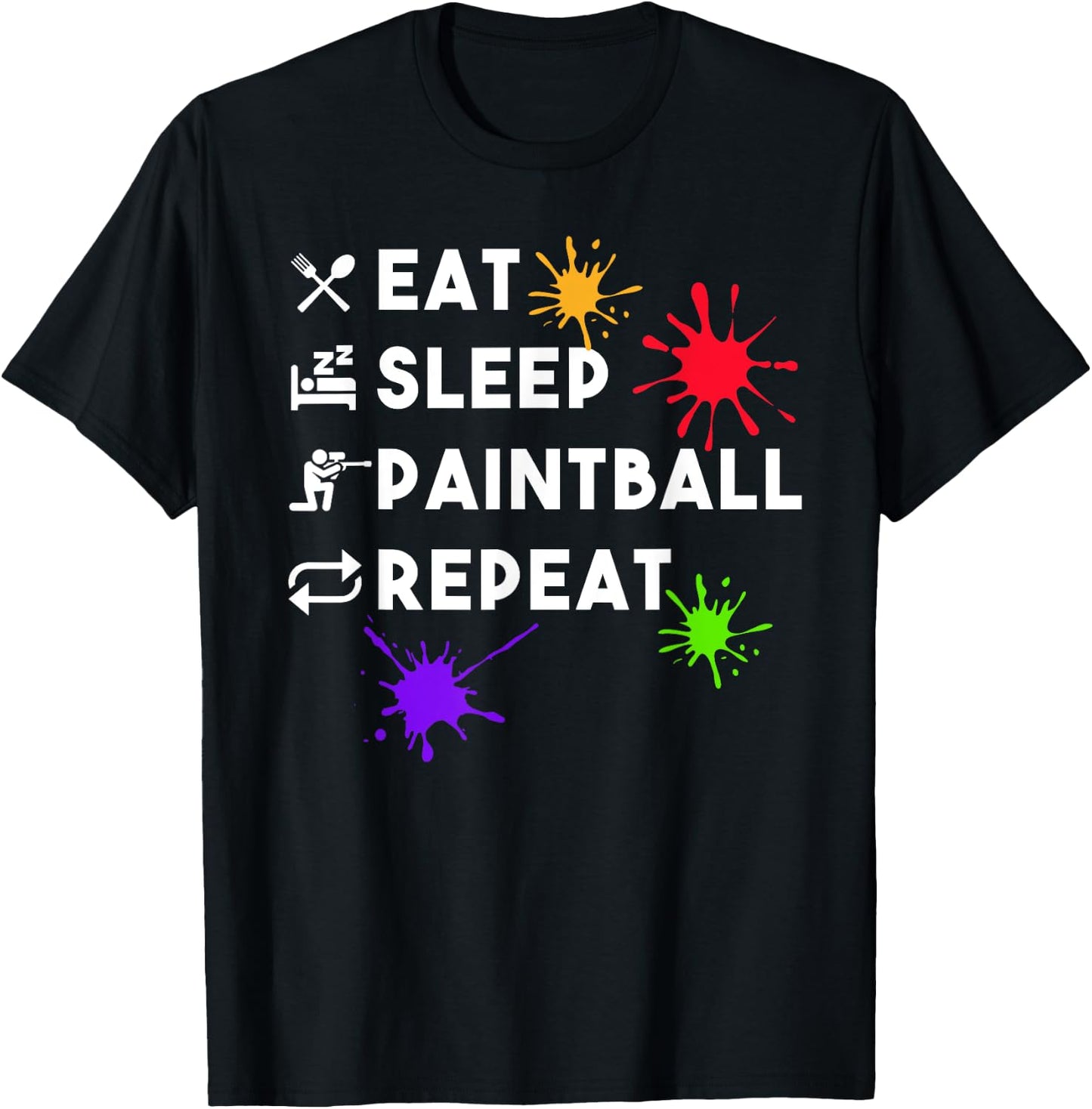 Paintball Art Women Boys Paint Ball Party Paintball T-Shirt - T-Shirt | Black