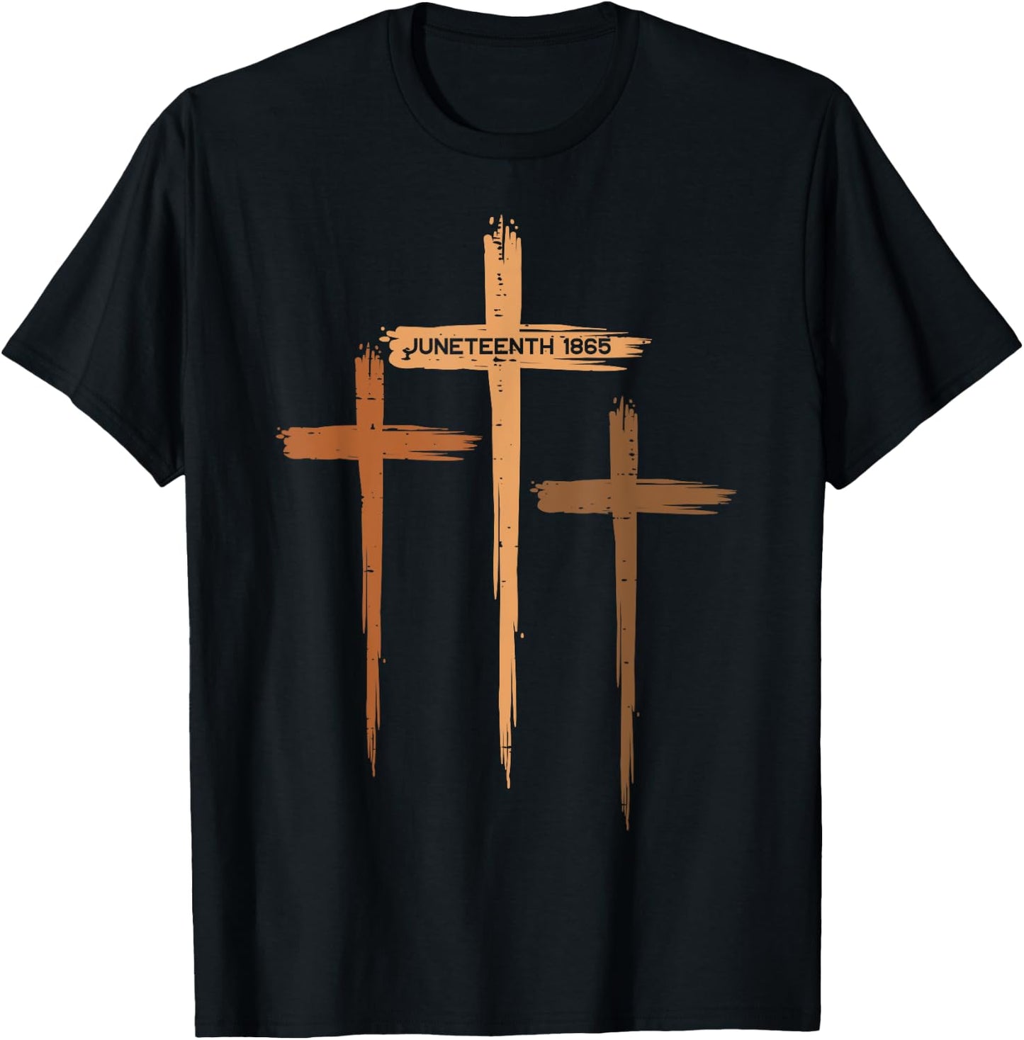 Juneteenth Cross Black Freedom Day Christian Men Women Kids T-Shirt - T-Shirt | Black