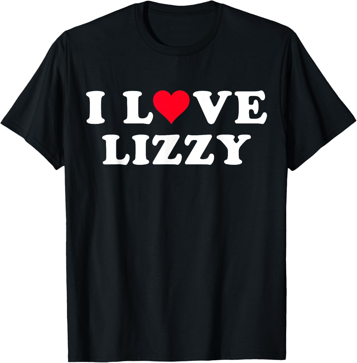 I Love Lizzy Matching Girlfriend & Boyfriend Lizzy Name T-Shirt - T-Shirt | Black