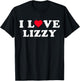 I Love Lizzy Matching Girlfriend & Boyfriend Lizzy Name T-Shirt - T-Shirt | Black