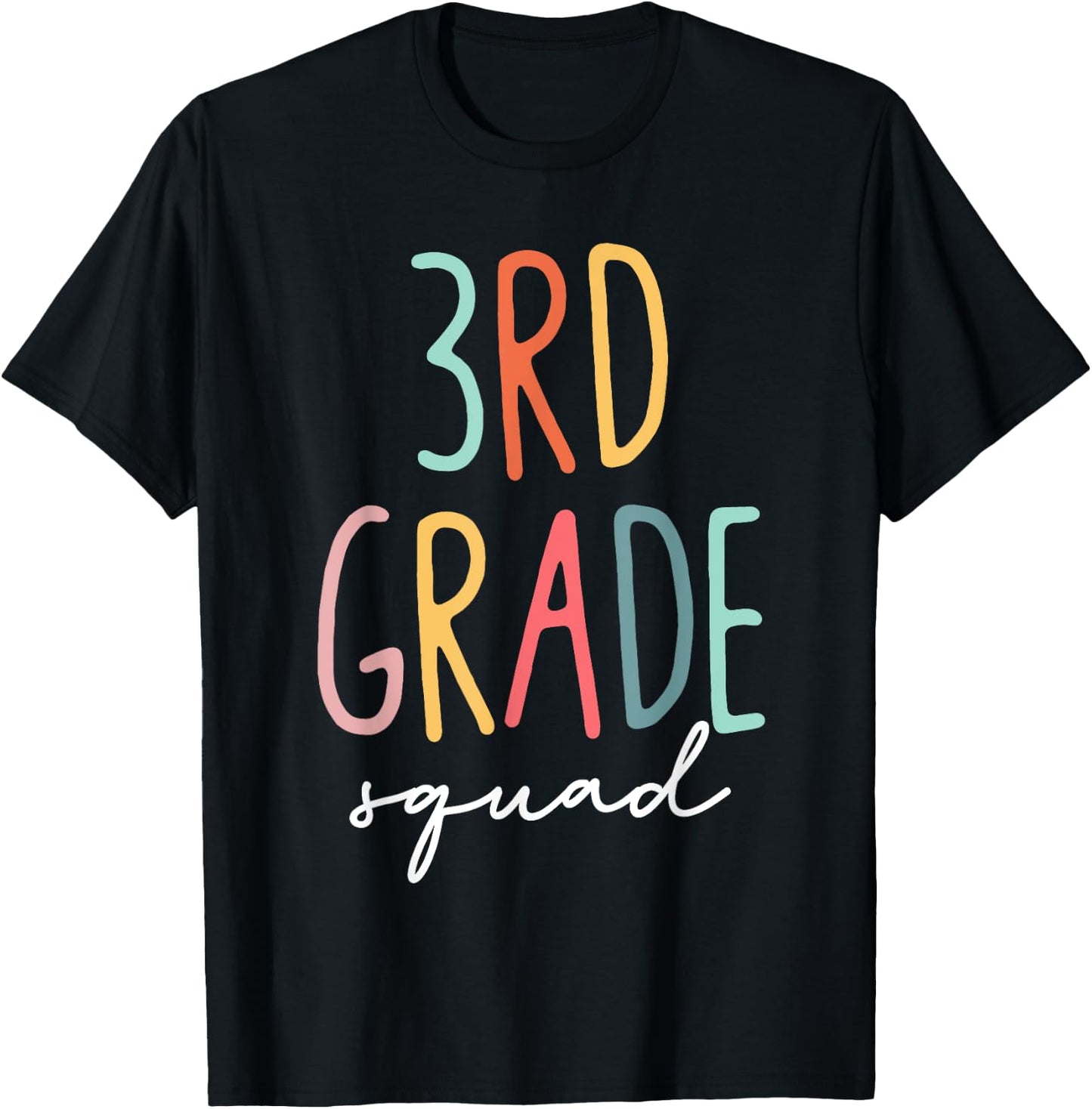 3rd Grade Squad Third Grade Teacher Crew Back To School T-Shirt - T-Shirt | Black