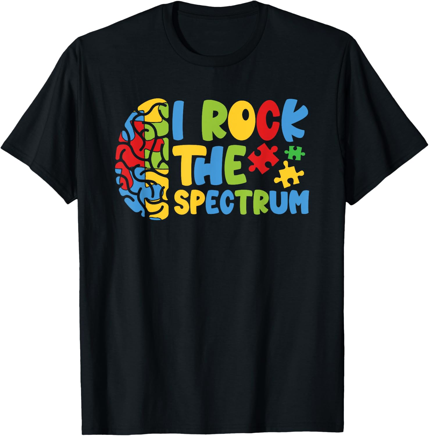 Autistic Autism Awareness Boys Toddler I Rock The Spectrum T-Shirt - T-Shirt | Black