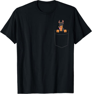 Doberman Pinscher In The Pocket Cute Doberman T-Shirt - T-Shirt | Black