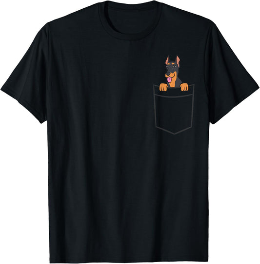 Doberman Pinscher In The Pocket Cute Doberman T-Shirt - T-Shirt | Black