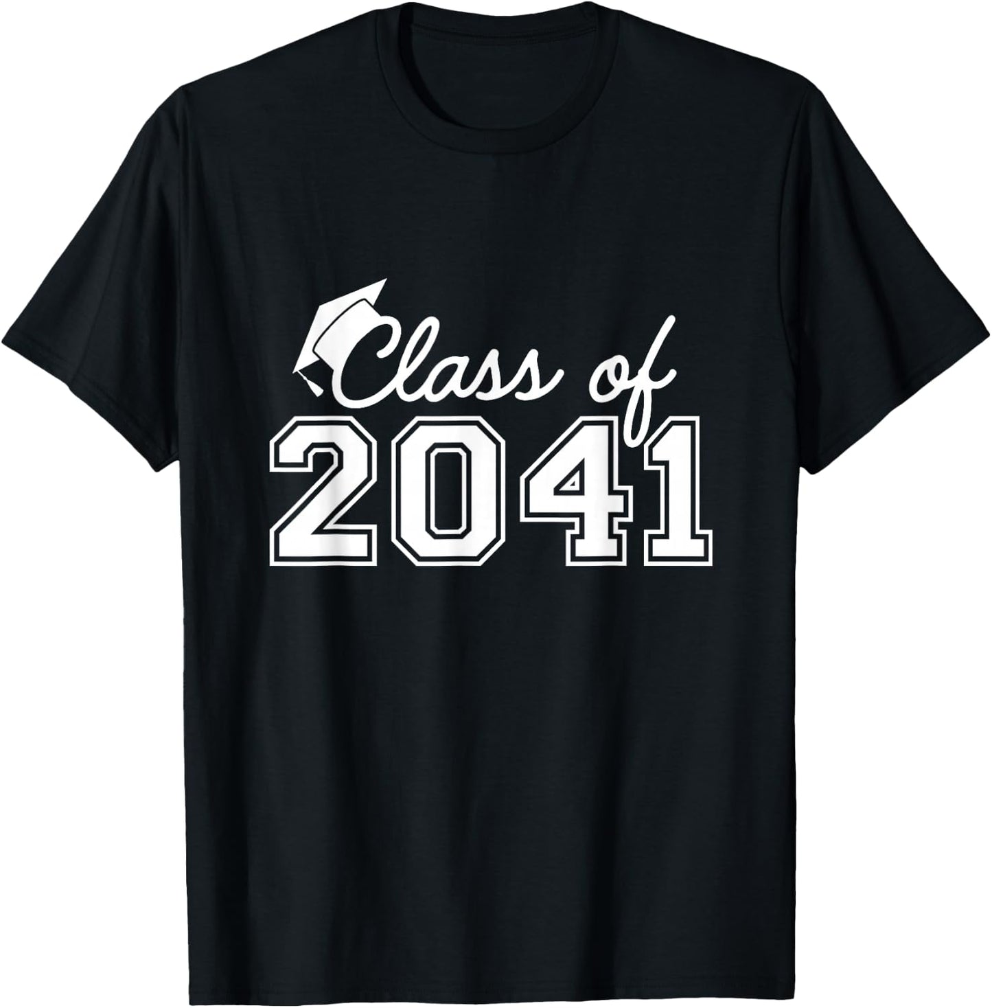 Class Of 2041 Grow With Me Graduation First Day of School T-Shirt - T-Shirt | Black