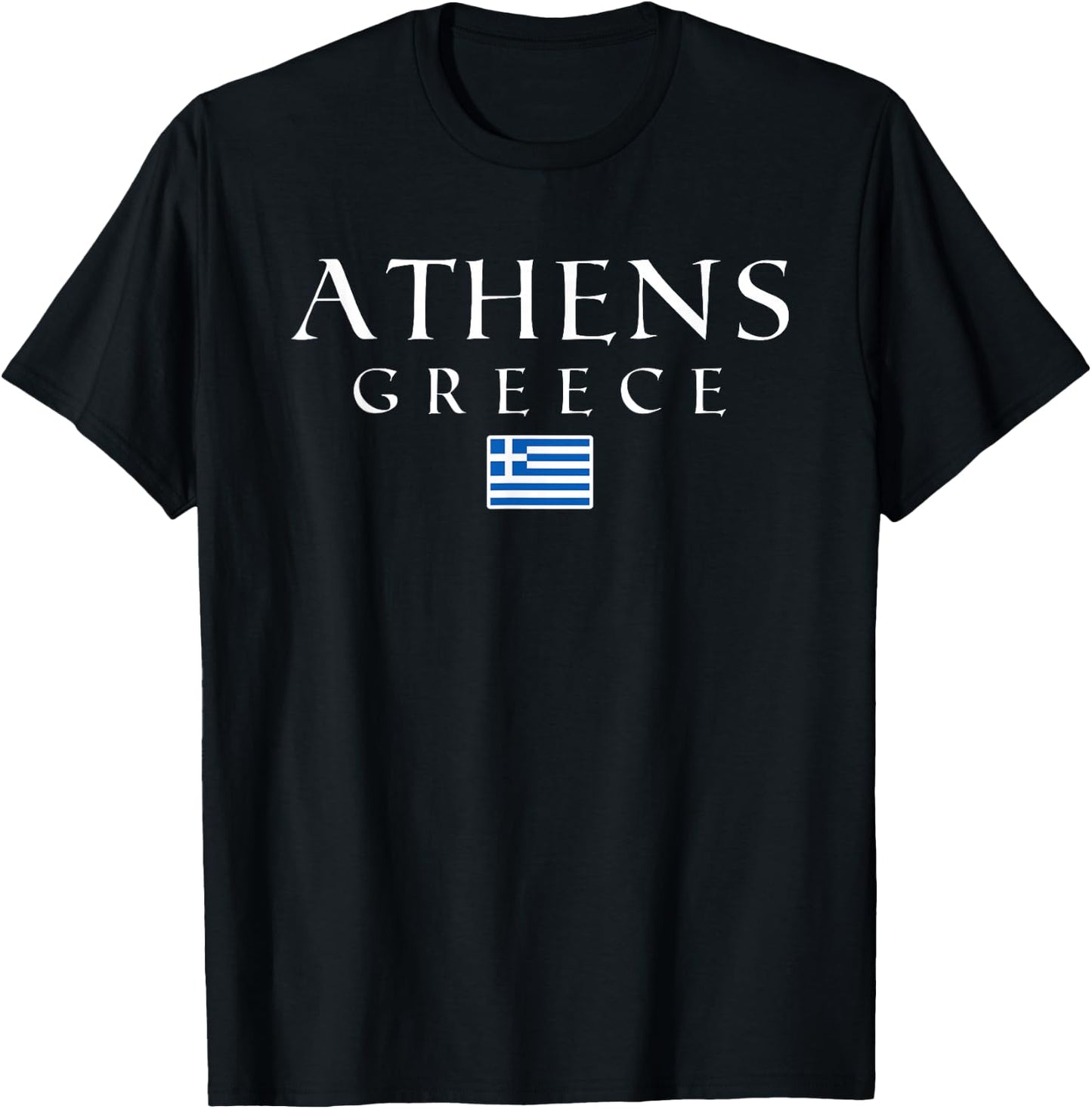 Athens Greece Flag Vacation Athens Souvenir Greek T-Shirt - T-Shirt | Black