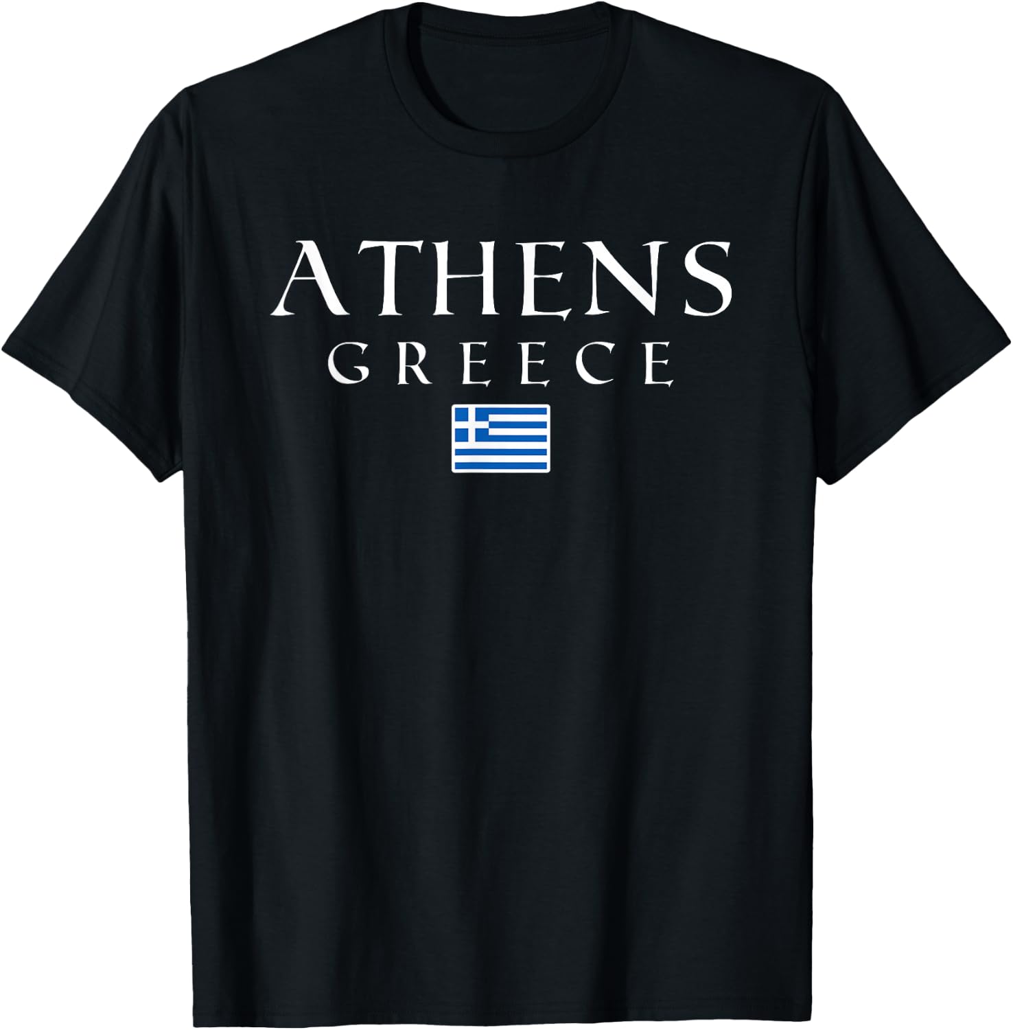 Athens Greece Flag Vacation Athens Souvenir Greek T-Shirt - T-Shirt | Black