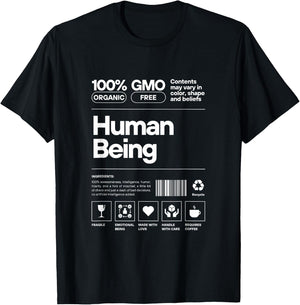 Human Being Personality Nutrition Facts Sarcastic T-Shirt - T-Shirt | Black
