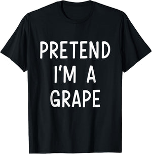 Pretend Im a grape easy lazy costume for halloween party T-Shirt - T-Shirt | Black