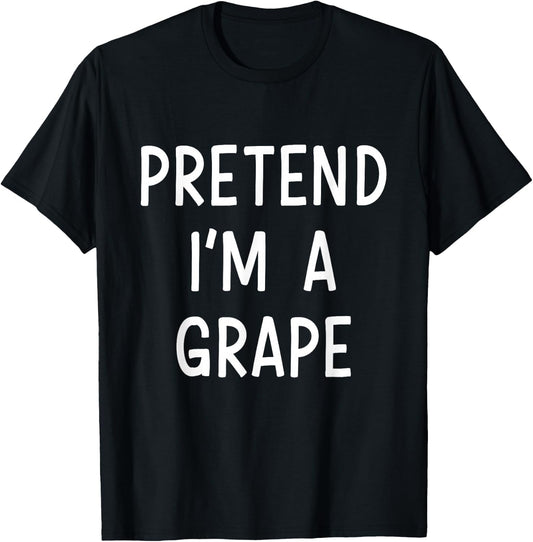 Pretend Im a grape easy lazy costume for halloween party T-Shirt - T-Shirt | Black