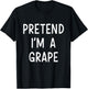 Pretend Im a grape easy lazy costume for halloween party T-Shirt - T-Shirt | Black