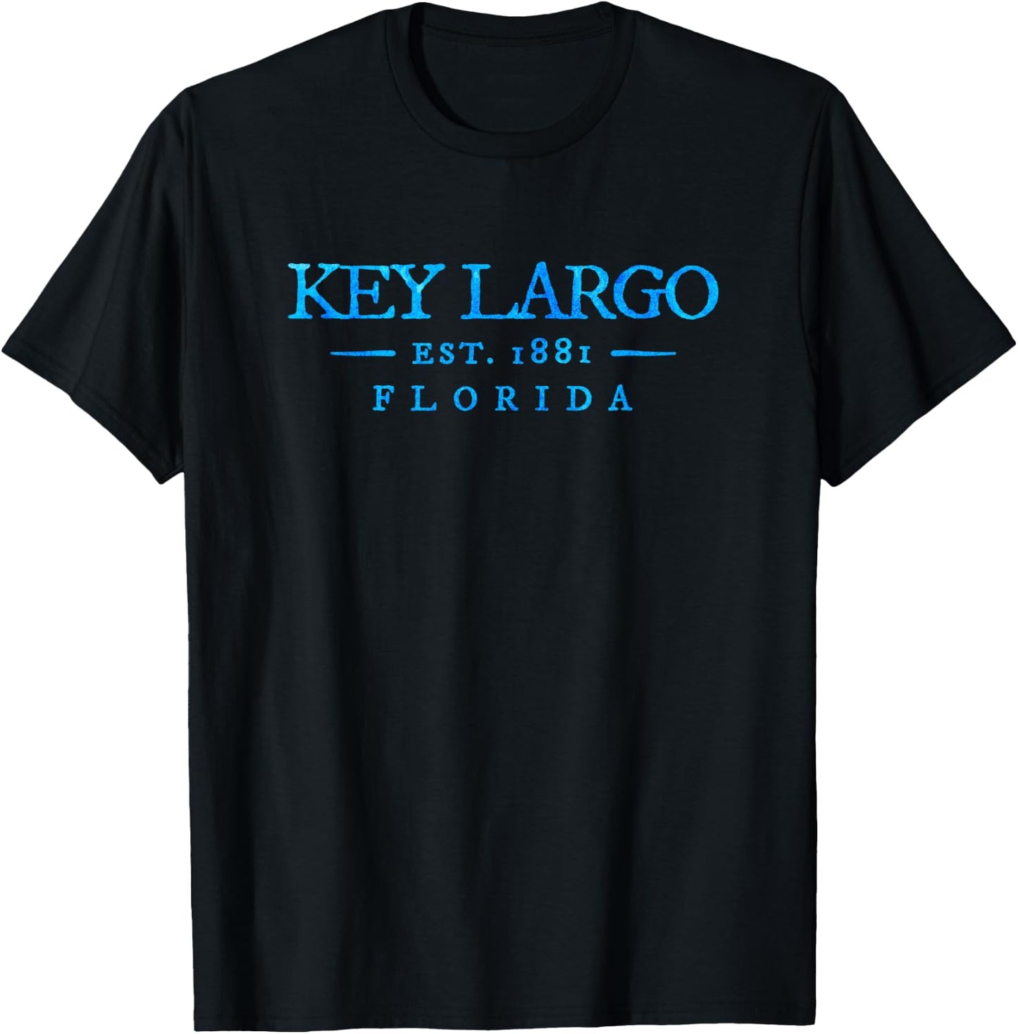 Key Largo Florida Retro Colorful Text Vacation Souvenir T-Shirt - T-Shirt | Black