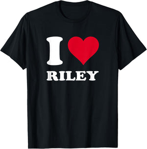 Red Heart I Love Riley T-Shirt - T-Shirt | Black