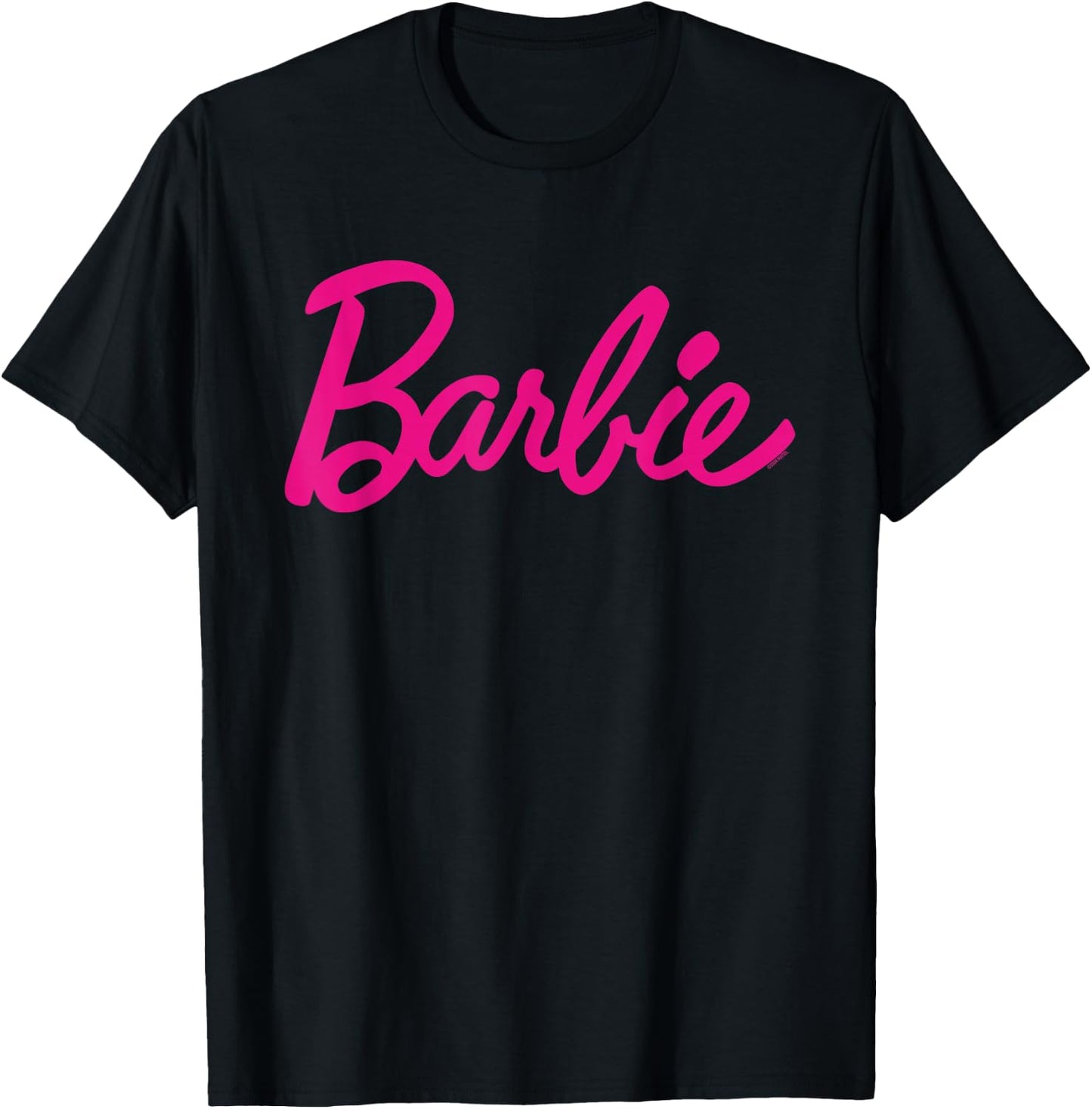 Barbie - Classic Script Dark Pink Logo T-Shirt - T-Shirt | Black
