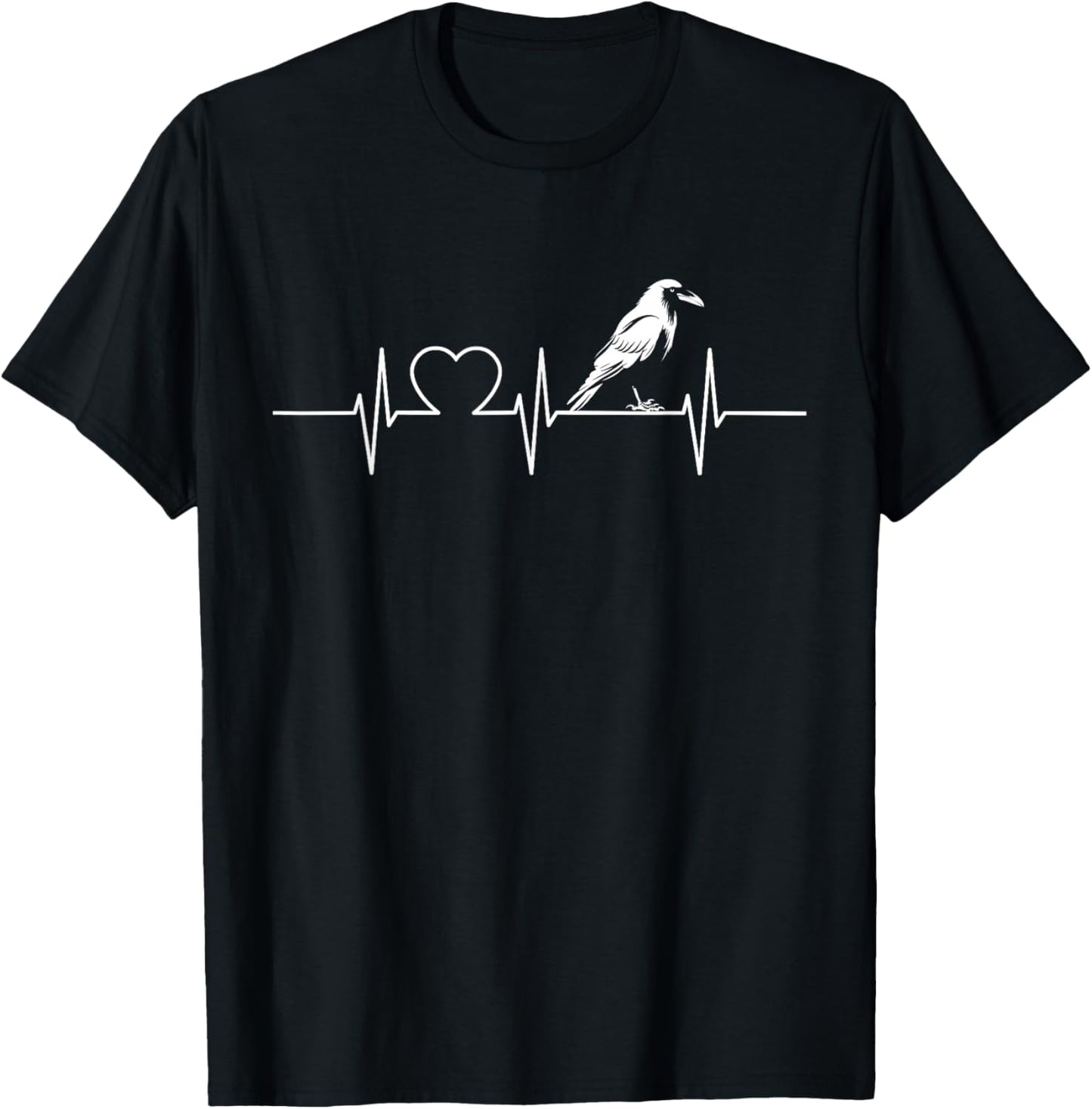 Crow Heartbeat Crows Crow T-Shirt - T-Shirt | Black