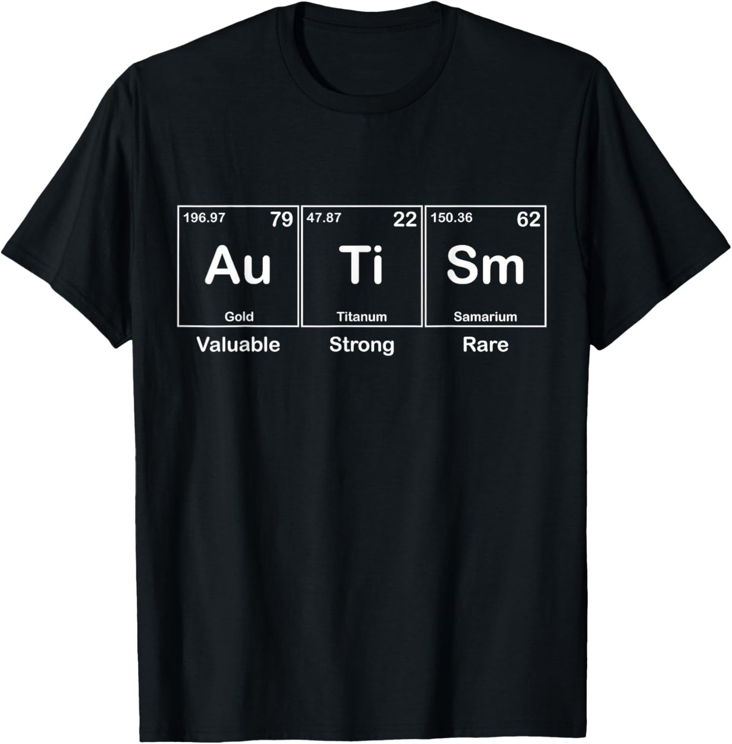 Autism Awareness Shirt Educational Elements Periodic Table T-Shirt - T-Shirt | Black