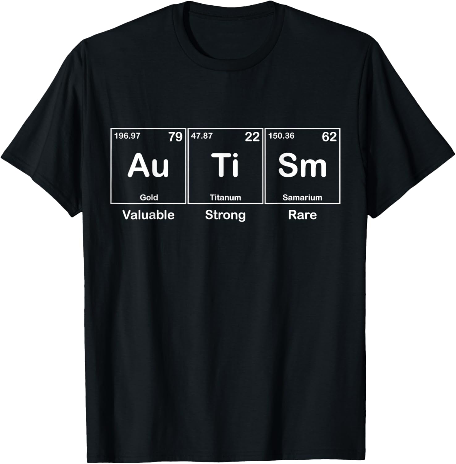 Autism Awareness Shirt Educational Elements Periodic Table T-Shirt - T-Shirt | Black