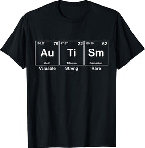 Autism Awareness Shirt Educational Elements Periodic Table T-Shirt - T-Shirt | Black