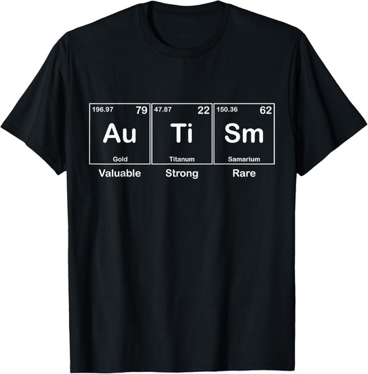 Autism Awareness Shirt Educational Elements Periodic Table T-Shirt - T-Shirt | Black
