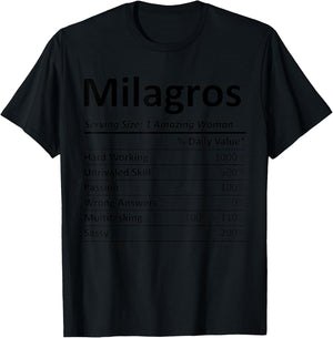 MILAGROS Nutrition Personalized Name Funny Christmas Gift T-Shirt - T-Shirt | Black