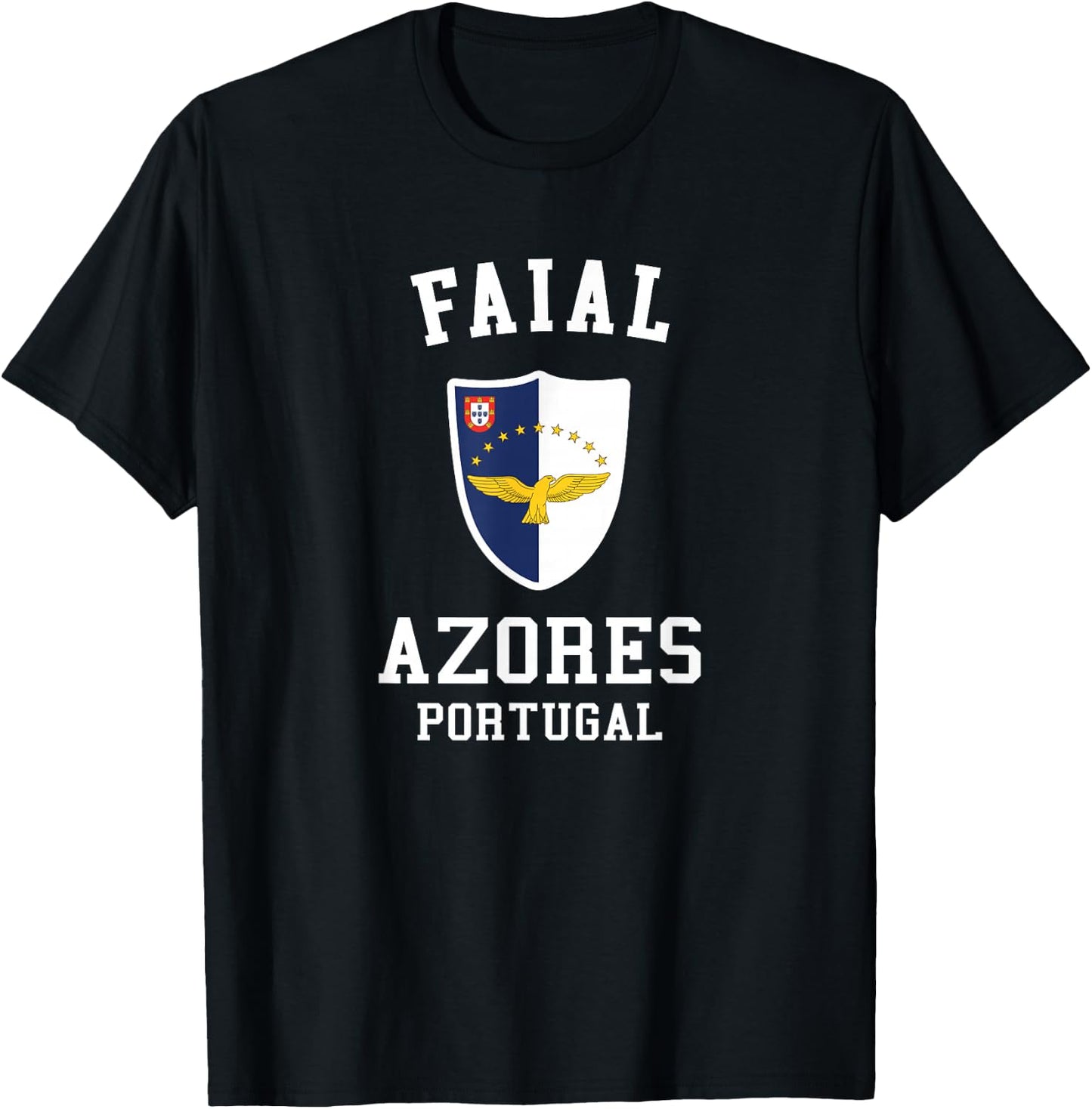 Faial Azores Flag - Faial Portugal Island Souvenir T-Shirt - T-Shirt | Black