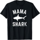Mama Shark Family Matching Funny Shark Mommy T Shirt T-Shirt - T-Shirt | Black
