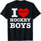 I Love Hockey Boys I Heart Hockey Boys Family Matching Funny T-Shirt - T-Shirt | Black