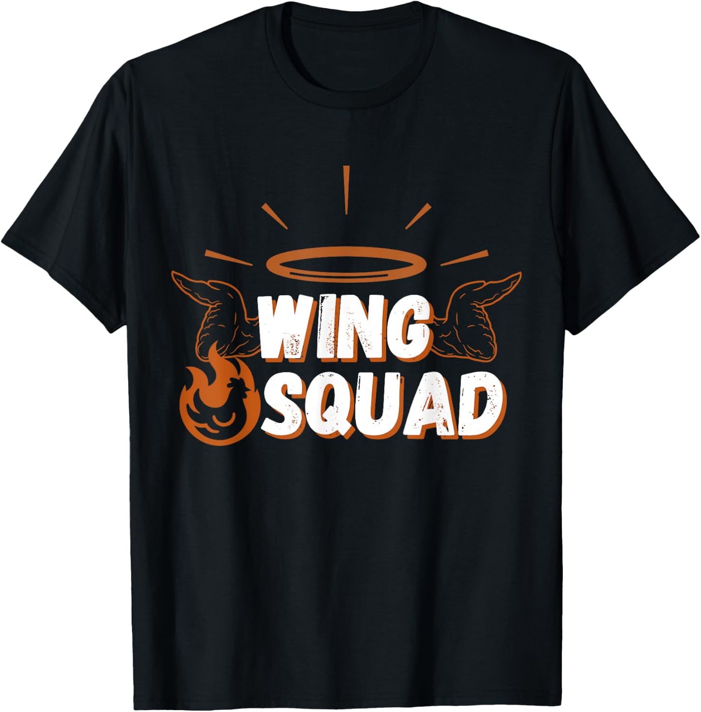 Chicken BBQ Wings Squad Family Party Wing lovers , Small, Black T-Shirt - T-Shirt | Black