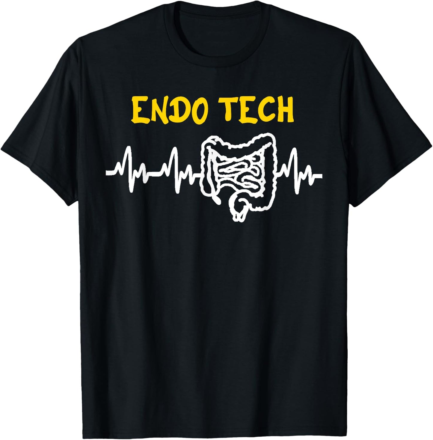 Endo Tech Endoscopy Tech Intestines Heartbeat GI Technician T-Shirt - T-Shirt | Black