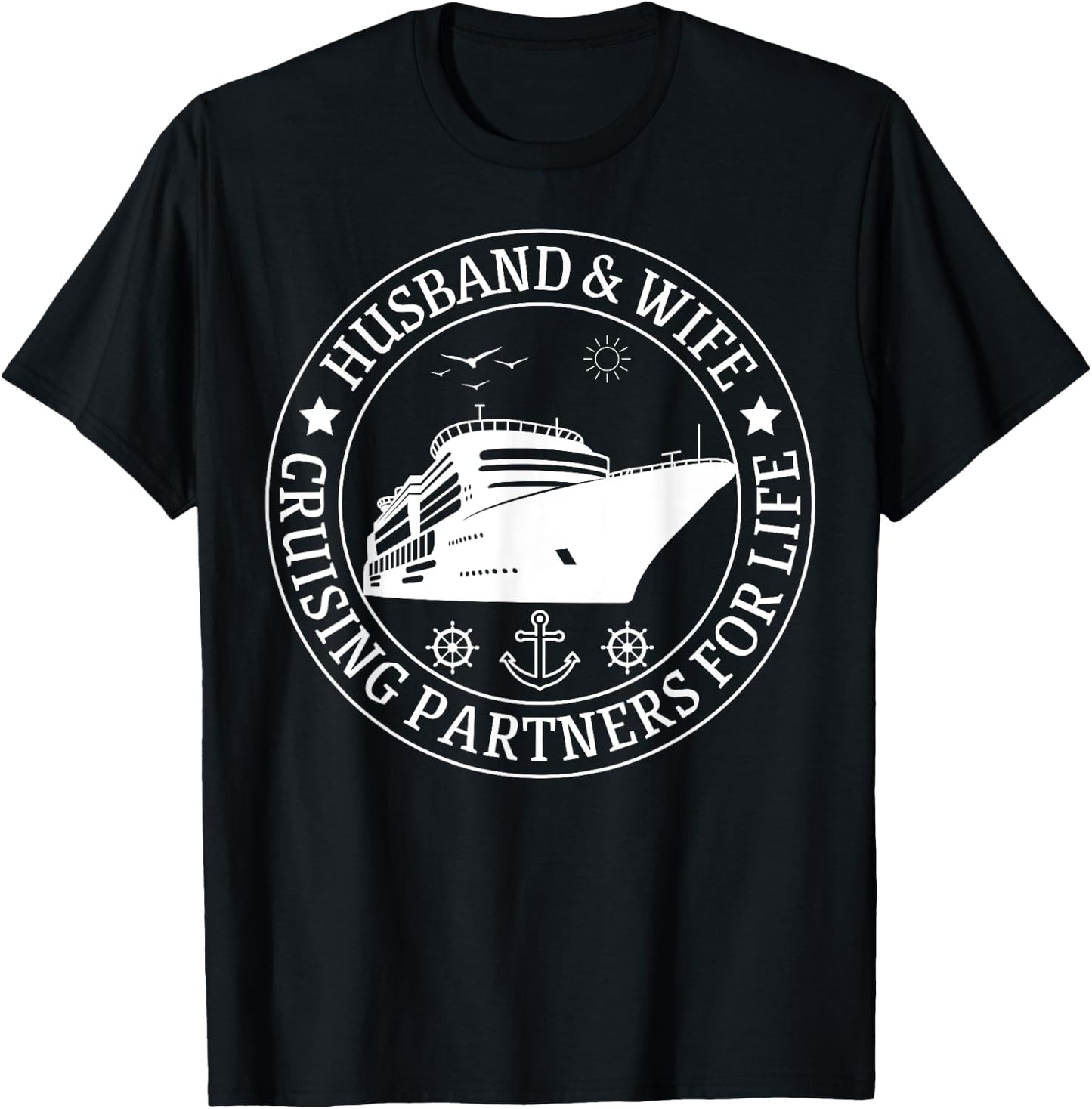 Cruising Husband And Wife Cruise Partners For Life Matching T-Shirt - T-Shirt | Black