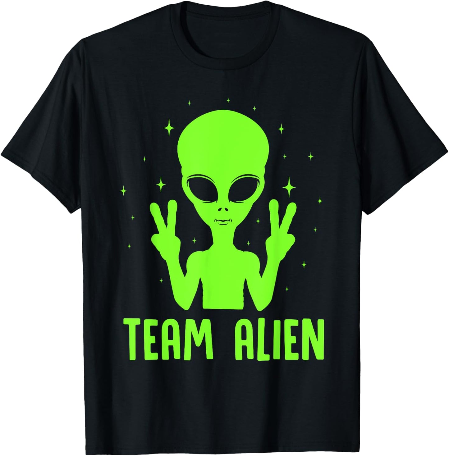 Alien Lover Funny UFO Abduction Team Alien Men Women Kids T-Shirt - T-Shirt | Black