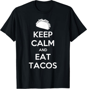 Keep Calm And Eat Tacos Christmas T-Shirt - T-Shirt | Black