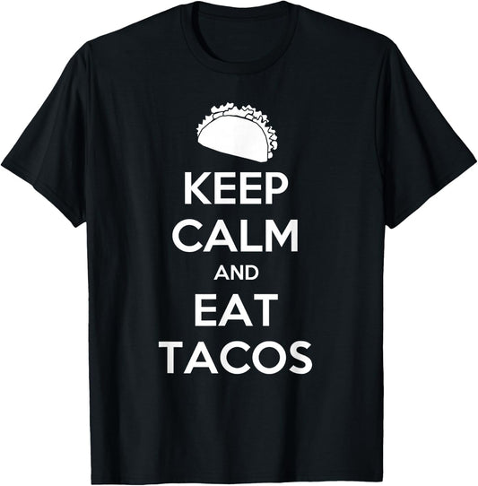 Keep Calm And Eat Tacos Christmas T-Shirt - T-Shirt | Black