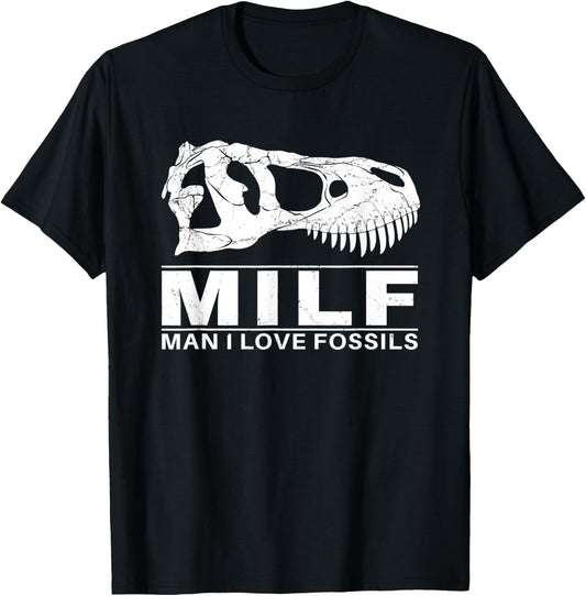 Man I love Fossils Tyrannosaurus Rex T-Shirt - T-Shirt | Black