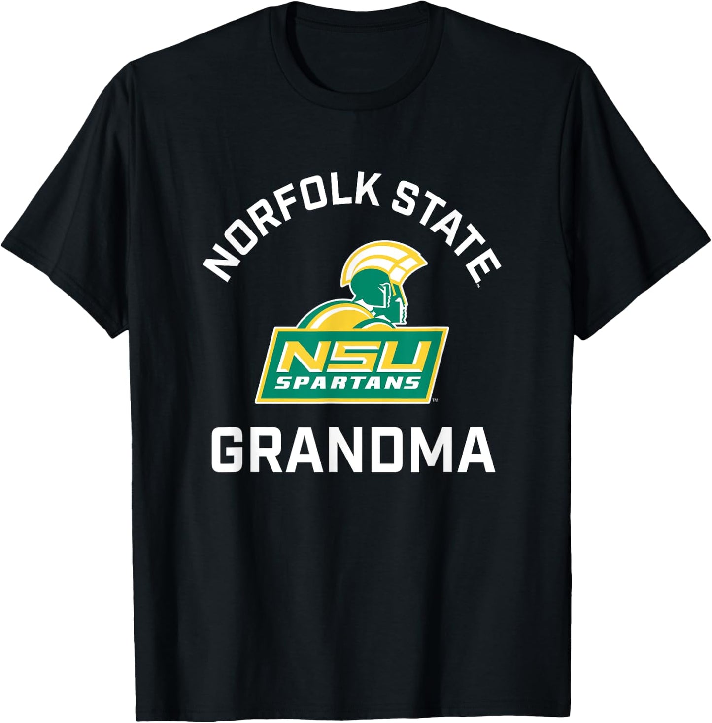 Norfolk State University Spartans Arched Grandma T-Shirt - T-Shirt | Black