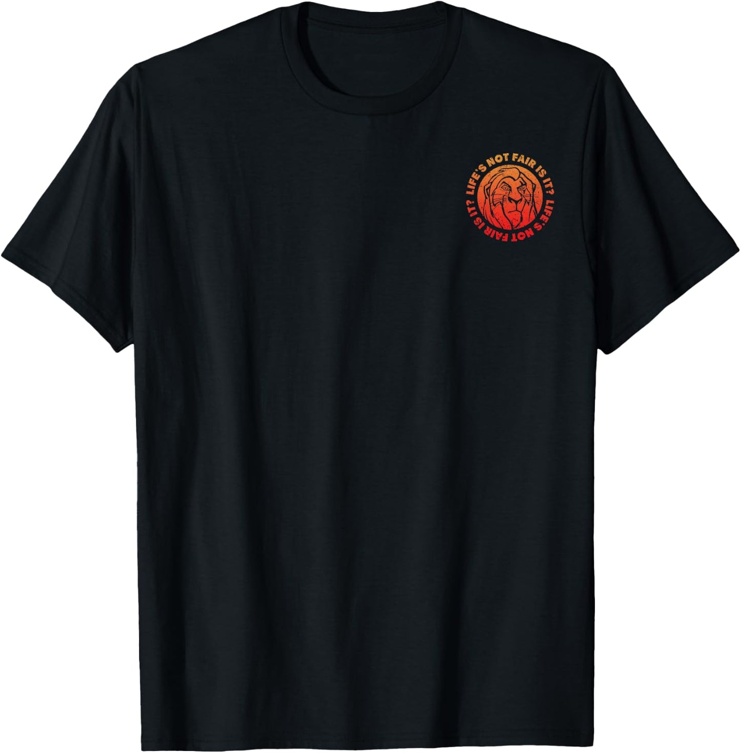 Disney Villains Scar Life's Not Fair Is It Vintage Pocket T-Shirt - T-Shirt | Black