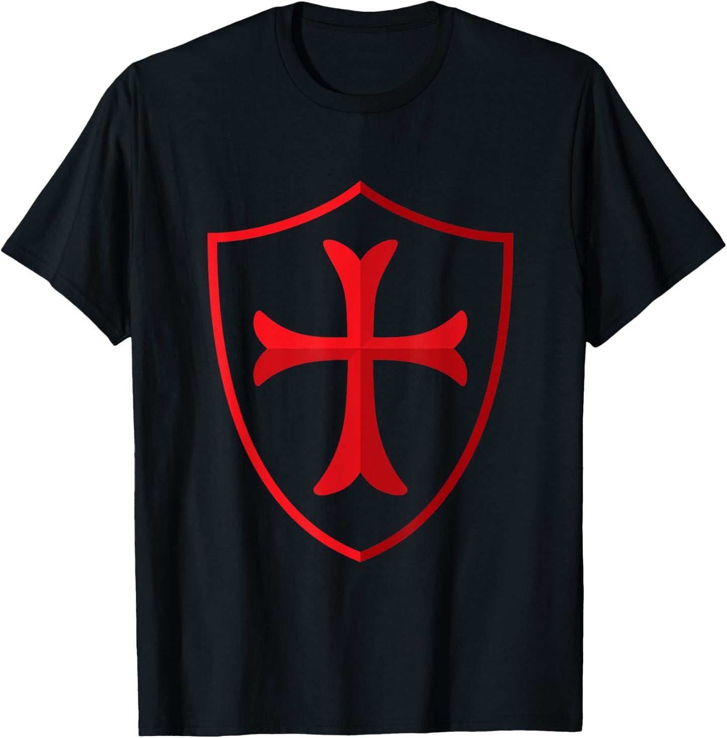 Crusader shirt Christian Knights Templar Cross and Shield T-Shirt - T-Shirt | Black