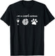 I'm A Simple Woman Wine Pizza Dog Paw Shirt Funny Cute T-Shirt - T-Shirt | Black