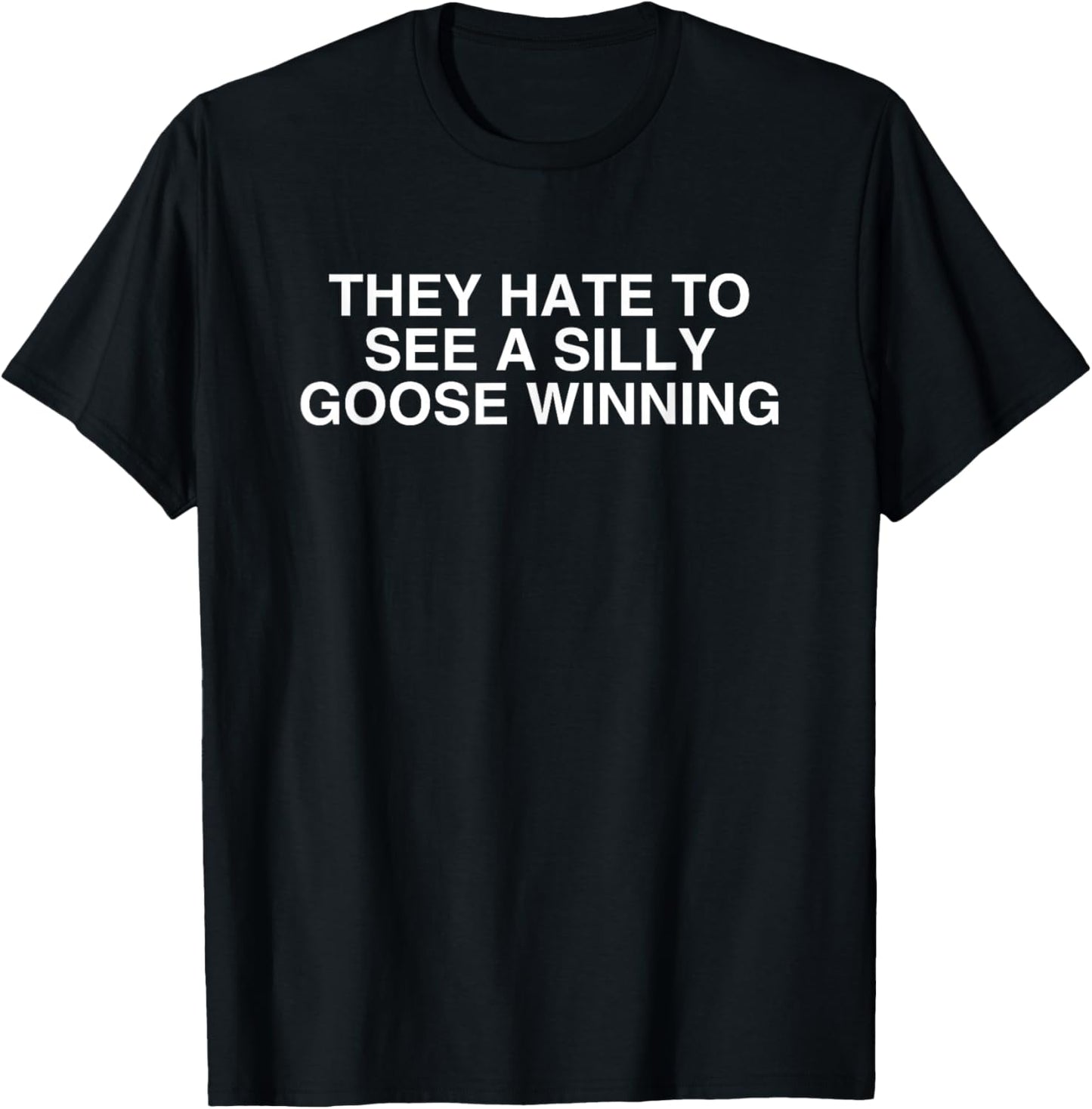 They Hate To See A Silly Goose Winning Y2K College Meme T-Shirt - T-Shirt | Black
