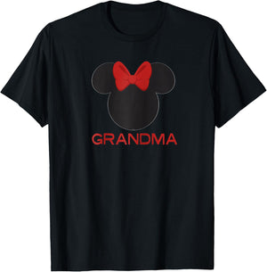 Disney Minnie Mouse Grandma Family Raglan Baseball T-Shirt - T-Shirt | Black