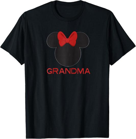 Disney Minnie Mouse Grandma Family Raglan Baseball T-Shirt - T-Shirt | Black