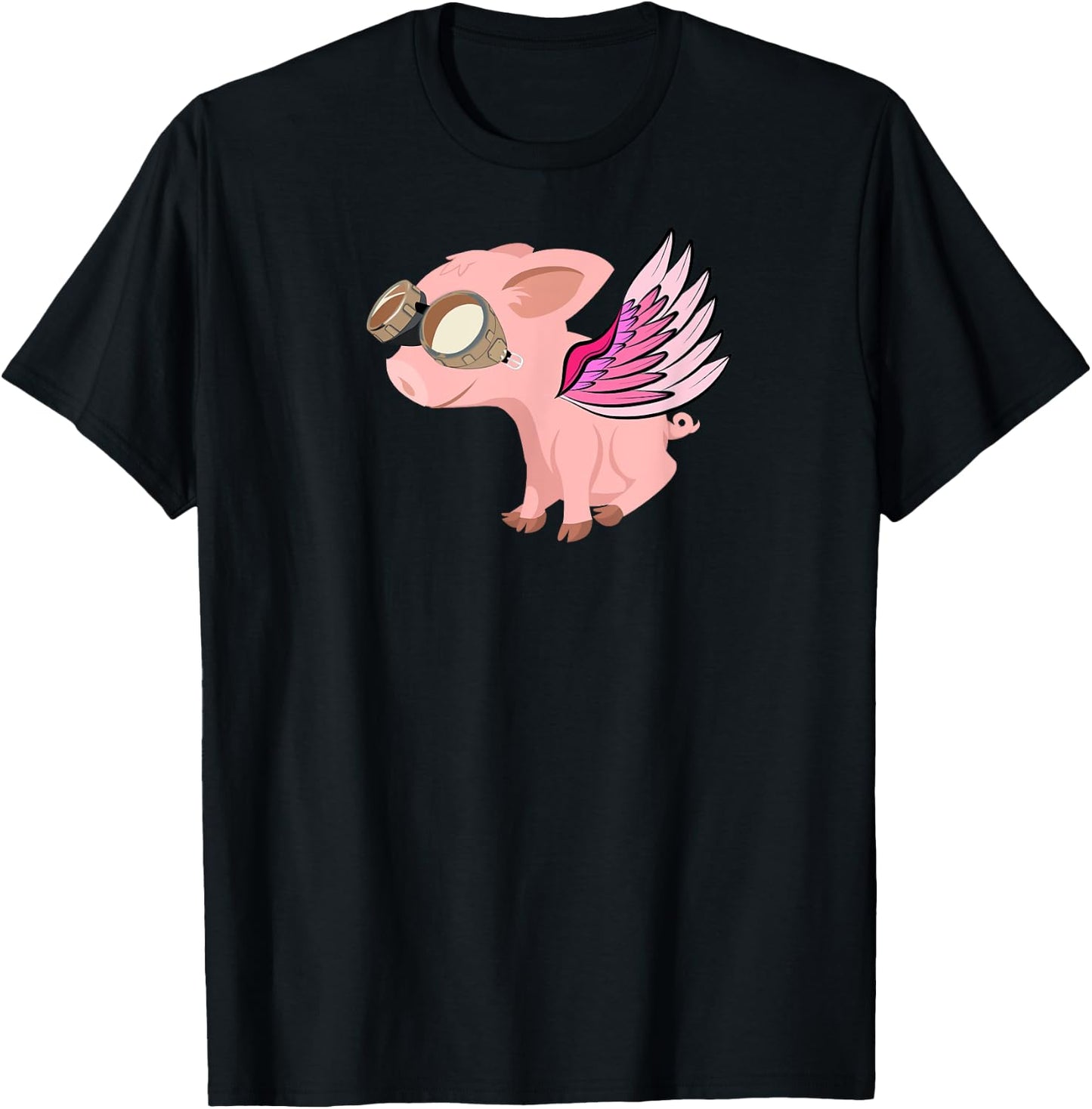When Pigs Fly, Flying Pig T-Shirt - T-Shirt | Black